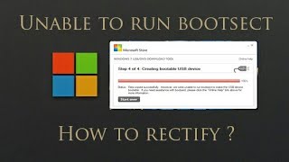 How to rectify Unable to run bootsect [upl. by Eimak]