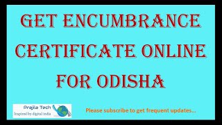 GetDownload Encumbrance Certificate For OdishaOrissa Online Quick Process 2021 [upl. by Dante915]