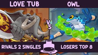 The Inkwell TOP 8  Love Tub Loxodont vs Owl Ranno  Rivals of Aether II [upl. by Lennad]