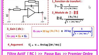 Filtre Actif RC passe Bas premier ordre [upl. by Mackie787]