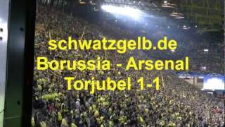 Borussia Dortmund  Arsenal Torjubel 11 Westfalenstadion schwatzgelbdevideo Atmosphere Stimmung BVB [upl. by Anicnarf]