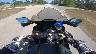 Full M4 Exhaust CrossPlane2 PURE RAW SOUND Danos QS Yamaha yzf R7 [upl. by Warfourd223]