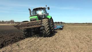 Deutz Fahr Agrotron X720 and 6 furrow Lemken plow for spring plowing outside Roma on Gotland in Apri [upl. by Lasorella]