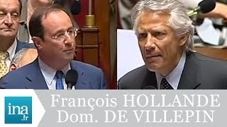 Incident à lAssemblée  Dominique de VILLEPIN et François HOLLANDE  Archive Ina [upl. by Attenauq52]