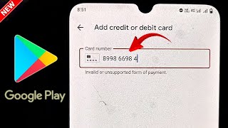 Invalid or Unsupported Form of Payment  Playstore Invalid Or Unsupported Form Of Payment Problem [upl. by Arimihc]