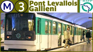 Métro 3 Pont de Levallois  Gallieni [upl. by Nyltak429]