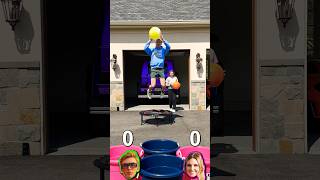 SIS VS BRO Trampoline Ball Challenge [upl. by Banky631]