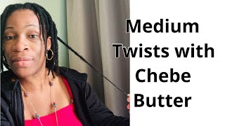 Medium Twists With Chebe Butter For Long Hair 4c Length retention [upl. by Yuma]