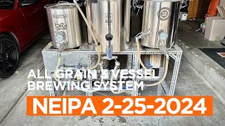 How to make an all grain NEIPA 3 vessel single tier brewing system 2024 homebrewing homebrewer [upl. by Nivonod767]