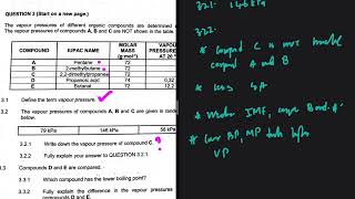 Question 3 Intermolecular Forces Grade 12 Physical Sciences P2 November 2024 [upl. by Tisbe]