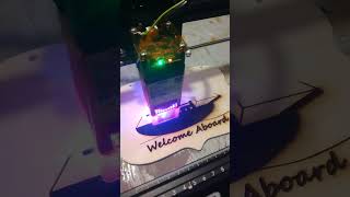 Wood sign laser engraving boating engraving laser [upl. by Eivla]