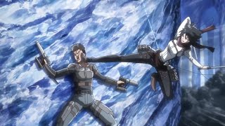 Gun Fight Against Sword  Levi and Mikasa vs 100 Military Police English Dub [upl. by Schweitzer]