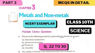 Metals and Non Metals Class 10 Science Ch  3 NCERT Exemplar Problem Solution  Part 3 [upl. by Esinyt841]