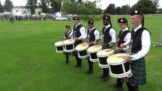 St Johns College Pipe Band Drummers Highland Games Perth Perthshire Scotland [upl. by Qooraf]