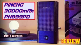 PINENG 30000mAh PD Fast Charging Powerbank PN899PD Unboxing Input amp Output Test [upl. by Haym]