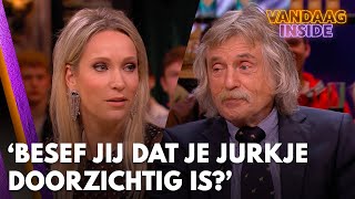 Johan afgeleid door jurkje van Hélène Besef jij dat het doorzichtig is  VANDAAG INSIDE [upl. by Ayotan309]