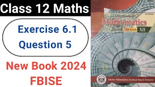 Class 12 Maths Exercise 61 Question No5 New KPK Book 2024 Integration [upl. by Yspyg]