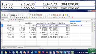 15  Effectuer une somme automatique et incrémentation dans tableau Calc [upl. by Thamos78]