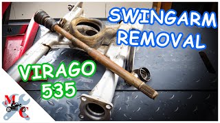 YAMAHA VIRAGO 535 SWINGARM REMOVAL TUTORIAL INCL BEARINGS  How to remove the swingarm from XV 535 [upl. by Anayrb431]