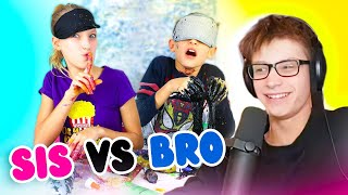 Reacting to FUNNIEST SIS vs BRO SLIME video [upl. by Ainot528]