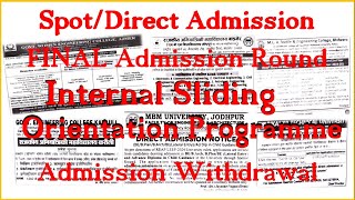 SpotDirect Admission  Internal Sliding  Induction Program  Important Dates  Admission Withdraw [upl. by Arrakat469]