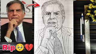 Ratan Tata Drawing Outline RIP🥺💔 Ratan Tata Art Tribute To Great Ratan Tata Sir Death news 🥺 [upl. by Laing]