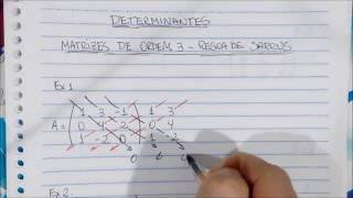 105  Determinantes  Matrizes de Ordem 3  Regra de Sarrus [upl. by Anwad]