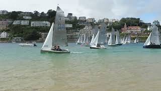 Salcombe Gin Merlin Rocket Week 2024 Wednesday Afternoon Race Start by Malcolm Mackley [upl. by Burris]