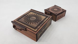 How to Make a Wooden Gift Box with Laser Cutting  Easy DIY Assembly [upl. by Millisent]