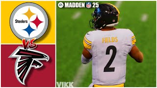 Steelers Fields vs Falcons Week 1 Simulation Madden 25 PS5 [upl. by Aradnahc932]