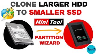 How to Clone hdd to ssd  Larger HDD to Smaller SSD  MiniTool Partition  Windows 10 2022 [upl. by Ginger]