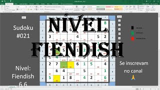 Resolvendo Sudoku 021 Nível Fiendish Diabólico [upl. by Adirehs]