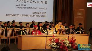 Przemówienie Dziekana Wydziału Nauki o Żywności UWM  Inauguracja Roku Akademickiego 2425 [upl. by Yelekalb]