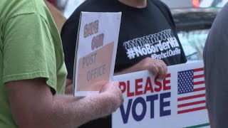 Dozens gather in Austin to protest for the right to vote by mail [upl. by Obelia]