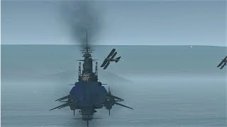 NavalArt Epic AA Defence Test with Flying HMS Hood [upl. by Rosane]