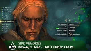 Assassins Creed 4 Black Flag  Side Memories  Kenways Fleet amp Last 3 Hidden chests [upl. by Hirza]