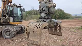 Mobil Bagger Liebherr A 914 Baujahr 2014 mit Greifer und Pulverisierer Standort Deutschland [upl. by Wendye]