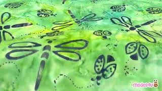 Dragonfly tiedye yellow green cotton by Timeless Treasures Tonga batik fabric  modes4u [upl. by Dun640]