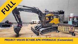 Build Video RC excavator Volvo EC160E Double E  APK Hydraulic conversion with Wuehlbox options [upl. by Inor]