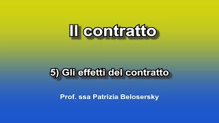 Il contratto 5 gli effetti del contratto [upl. by Chaffin866]