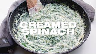 Quick Creamed Spinach with Cream Cheese Recipe [upl. by Cherise273]