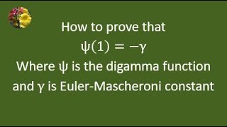 Digamma function Mis1506 [upl. by Anirahs]