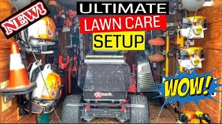 BLADES OF GRASS LAWN CARE TRAILER SETUP  ENCLOSED LAWN CARE TRAILER SET UP [upl. by Drwde151]