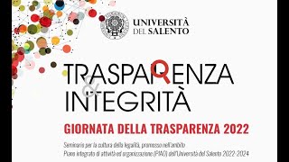 Giornata della trasparenza 2022 Unisalento [upl. by Halivah]