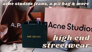 acne studios 2021m jeans apc bag aime leon dore luxury streetwear haul [upl. by Fedak]