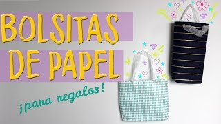 ¿Cómo hacer bolsas de papel de regalo Bolsas de papel de navidad [upl. by Idnic]