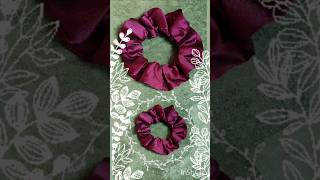 Easy scrunchies diy crafts🦋satin hair rubber band shortsdiyscrunchiescrafthandmadesewtrending [upl. by Bosson]