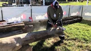 Running the Redmax GZ5000 chainsaw at GIEExpo 2018 [upl. by Andrus49]