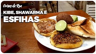 Kibe shawarma e esfiha no Lebanon Food Augusta  Coisas da Rua [upl. by Penoyer]