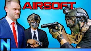 Hilarious AIRSOFT Protect The President Game [upl. by Aikar632]